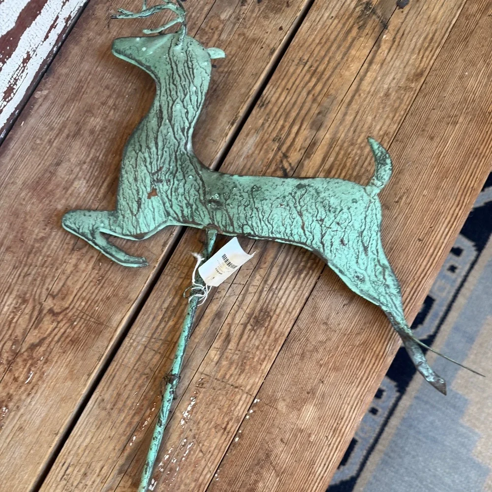 NWT Flawed  Anthropologie  Terrain  Verdigris Stag Tree Topper